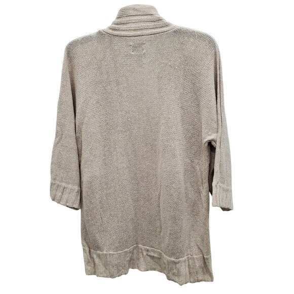 Chico's Women's Cream Soft Linen Blend Knit Open Front 3/4 Sleeve Cardigan 3‎ XL - Picture 5 of 6